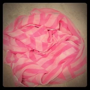 Neon pink chevron infinity scarf